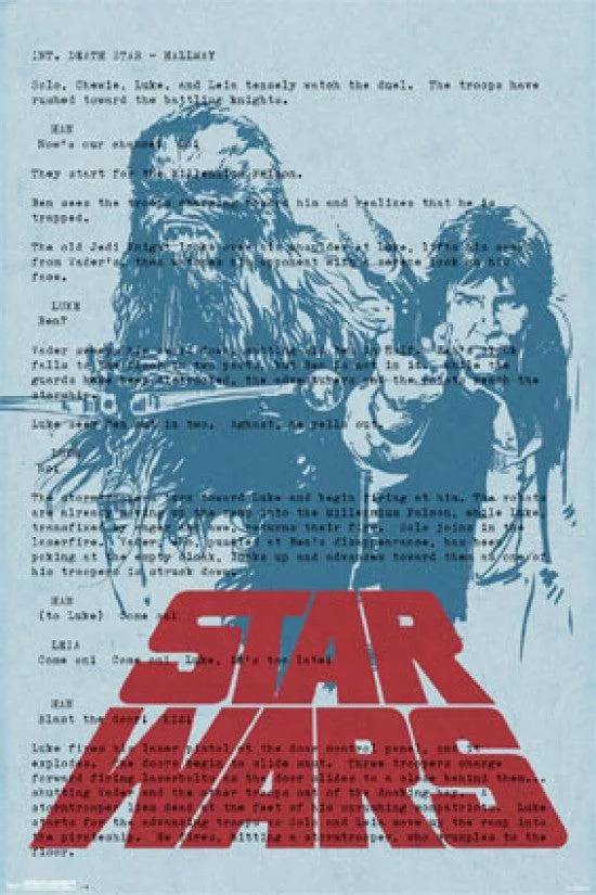 Star Wars Han and Chewbacca text poster print 24 by 36 inches
