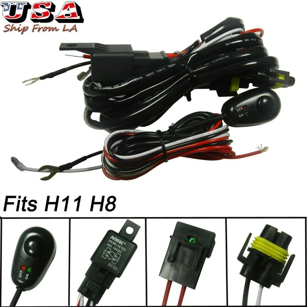 SIMPLEX TECHNOLOGY CO., LIMITED SIMPLEX TECHNOLOGY CO., LIMITED H8 H11 Relay Harness Wire Kit + LED ON/OFF automotive specialty lighting — product photo