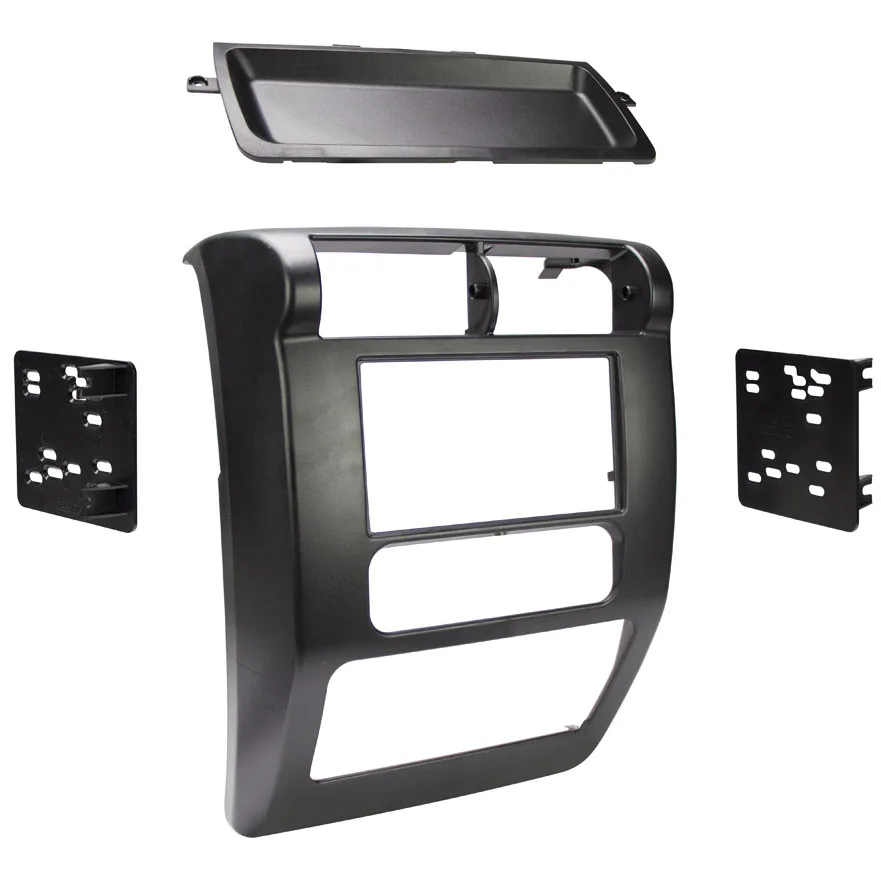 Black textured ABS double-DIN dash kit for 2003-2006 Jeep Wrangler