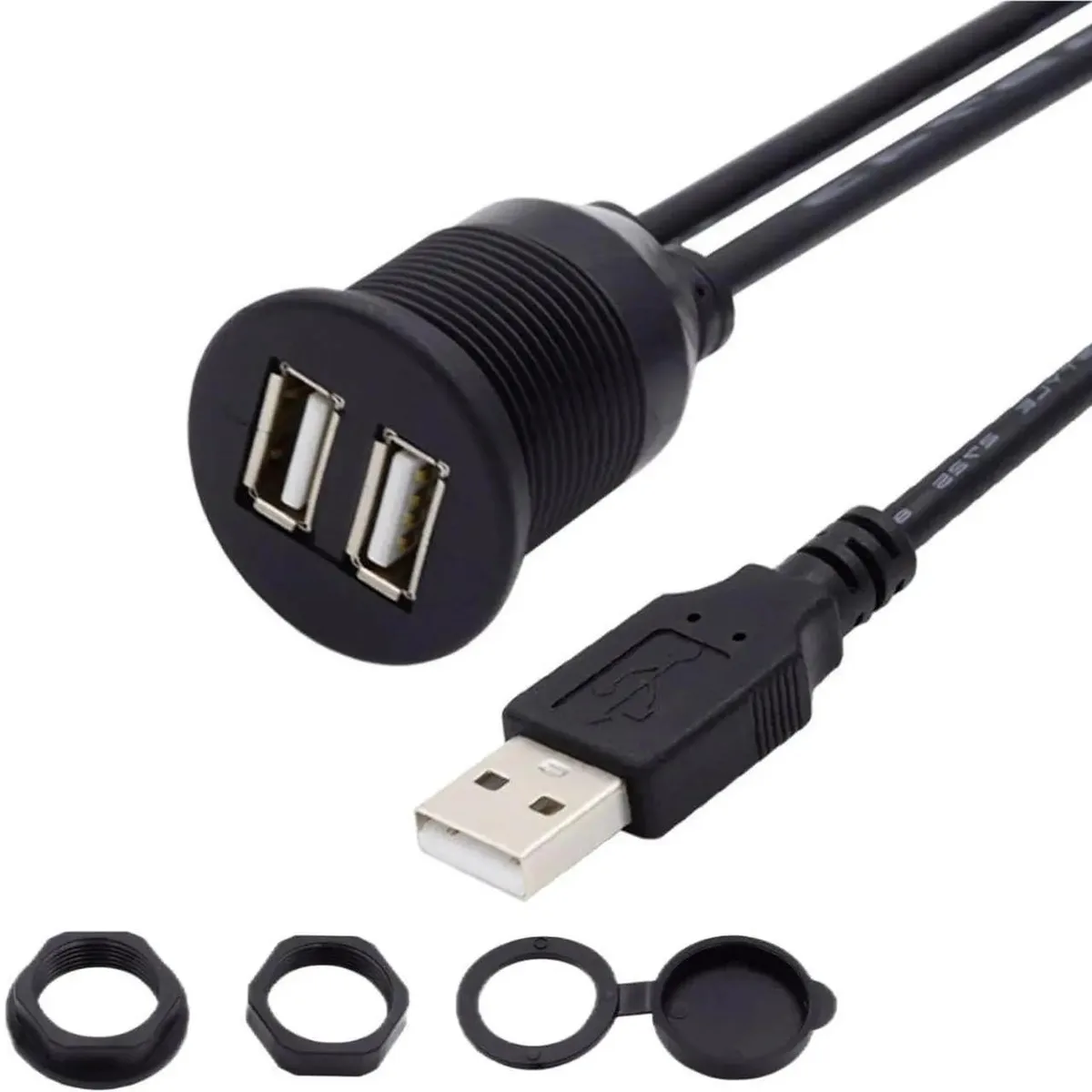 SMUGDESK SMUGDESK USB 2.0 FlushMount 1Male to 2Female Extension Cable — product photo