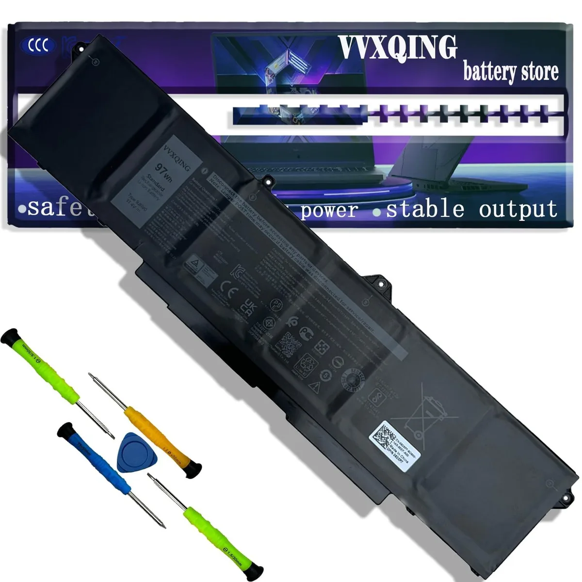 ALSEYE ALSEYE 9JRV0 97Wh 11.4V 6-Cell Battery Replacement — product photo