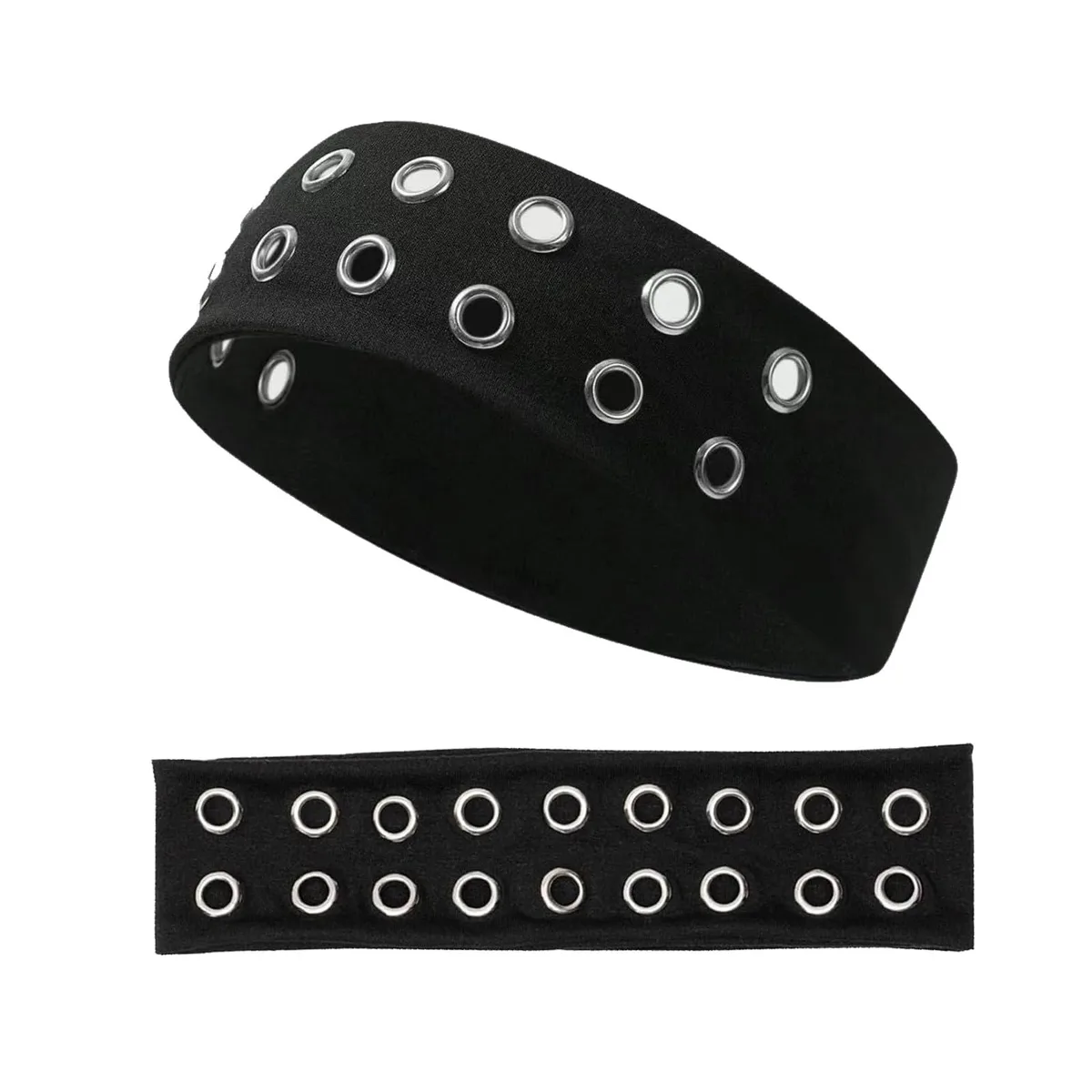  Wouputy Grommet Headband Black Cotton 14.6 cm — product photo