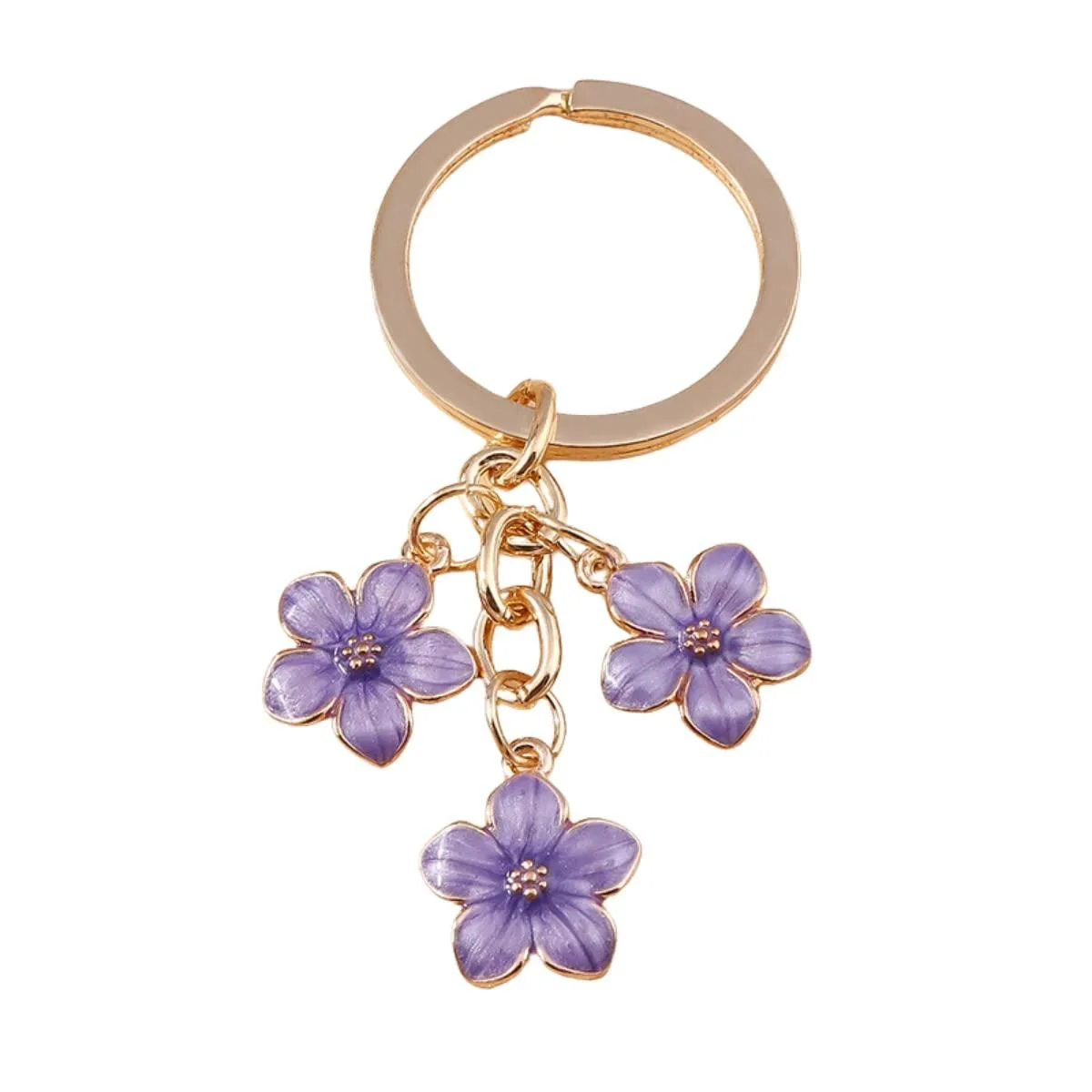  Viator Gear Flower Daisy Enameled Keychain Tassel Keyring Purple — product photo