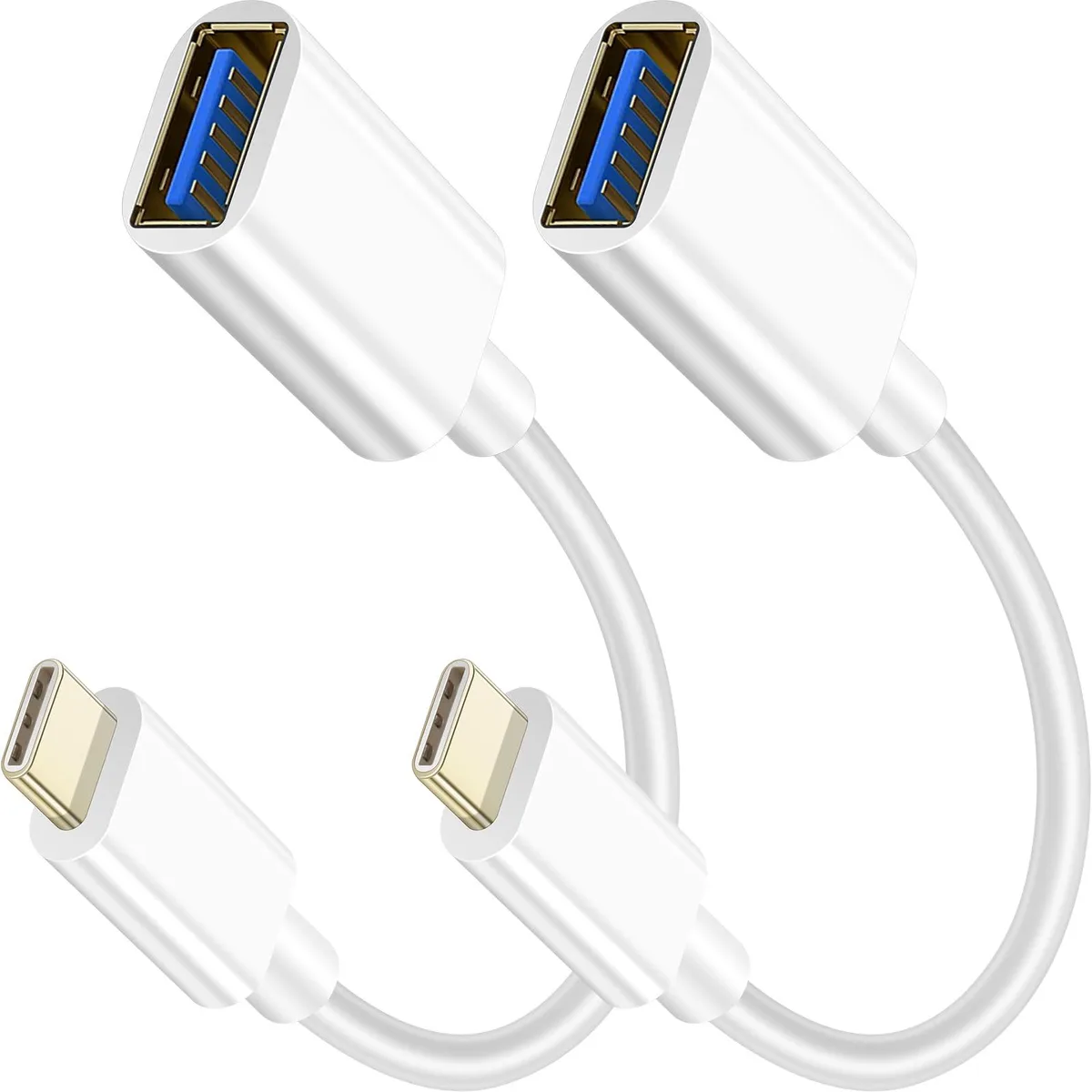 BUCIER BUCIER USB-C to USB-A Adapter 2-Pack White 5Gbps — product photo
