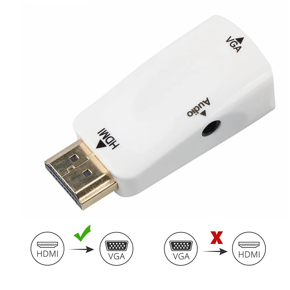 LUOM LUOM HDMI to VGA Converter White 3.5mm Audio 1080P — product photo