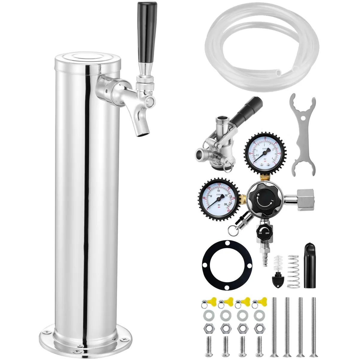 VEVOR VEVOR Single Tap Kegerator Tower Kit D-System CGA320 Regulator Stainless Steel — product photo