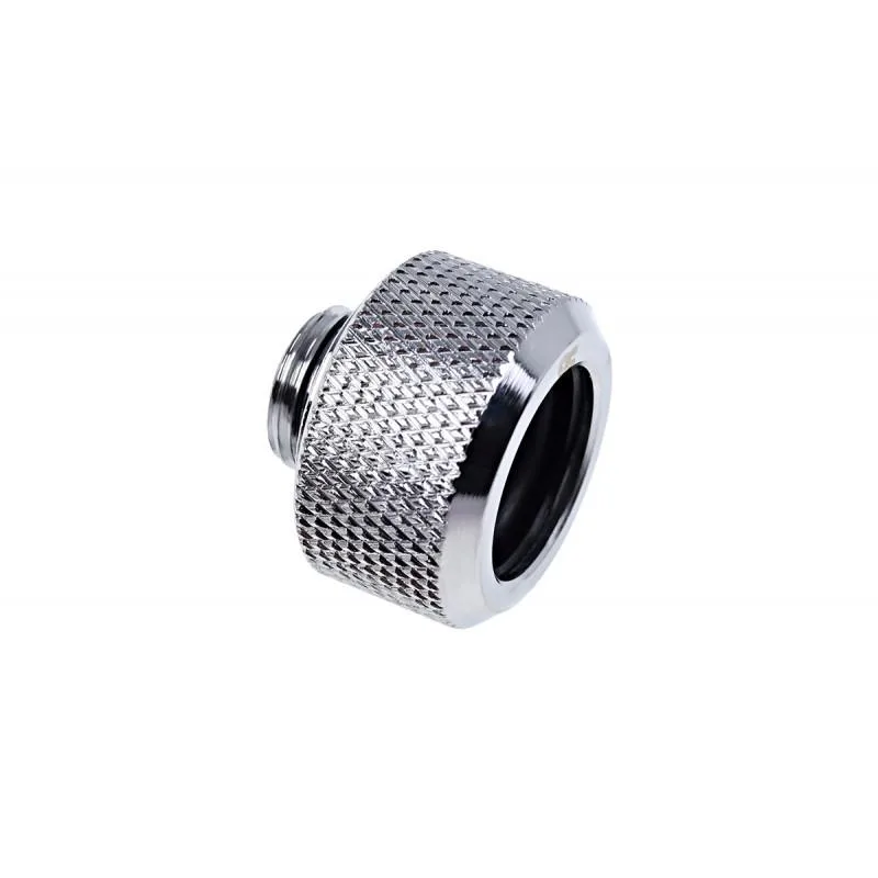Chrome knurled compression fitting for 16mm hard tube G1/4 thread