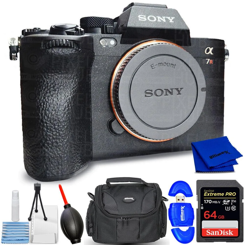 Sony Sony a7R V ILCE7RM5/B 61MP compact mirrorless camera 7-piece accessory bundle — product photo