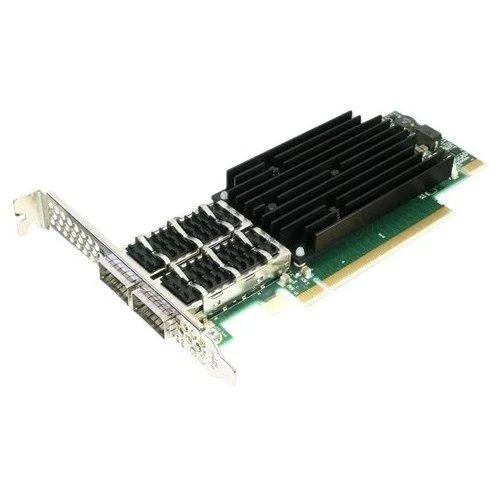 Green PCB server adapter card with silver bracket and dual ports, model 8542