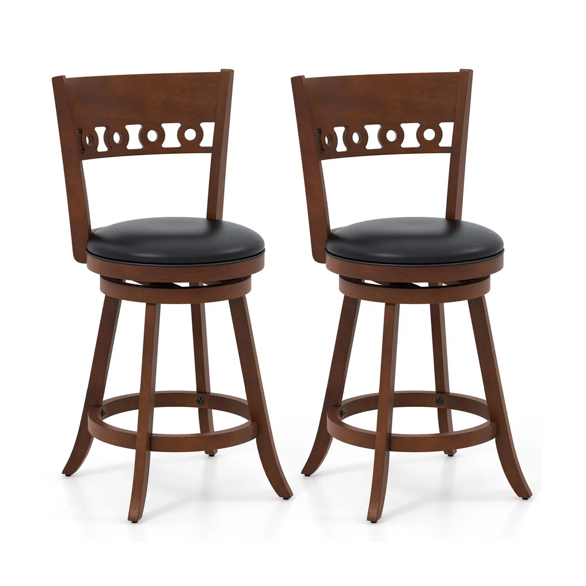 SlickBlue SlickBlue Set of 2 Swivel Barstools 24.5 inch Brown — product photo