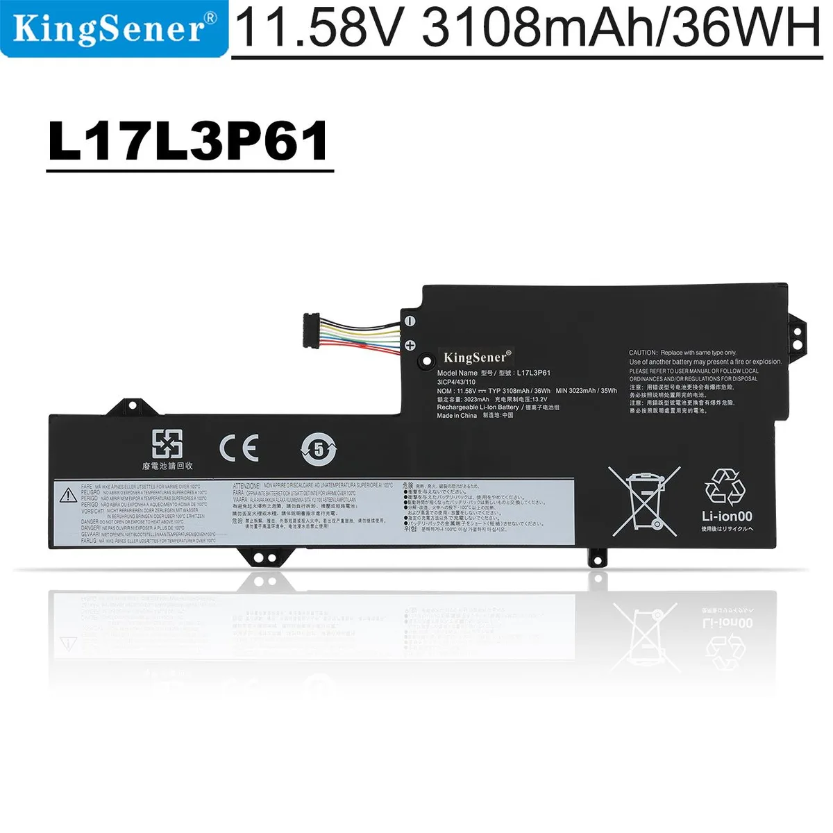 KingSener KingSener L17L3P61 3108mAh 11.58V laptop battery — product photo