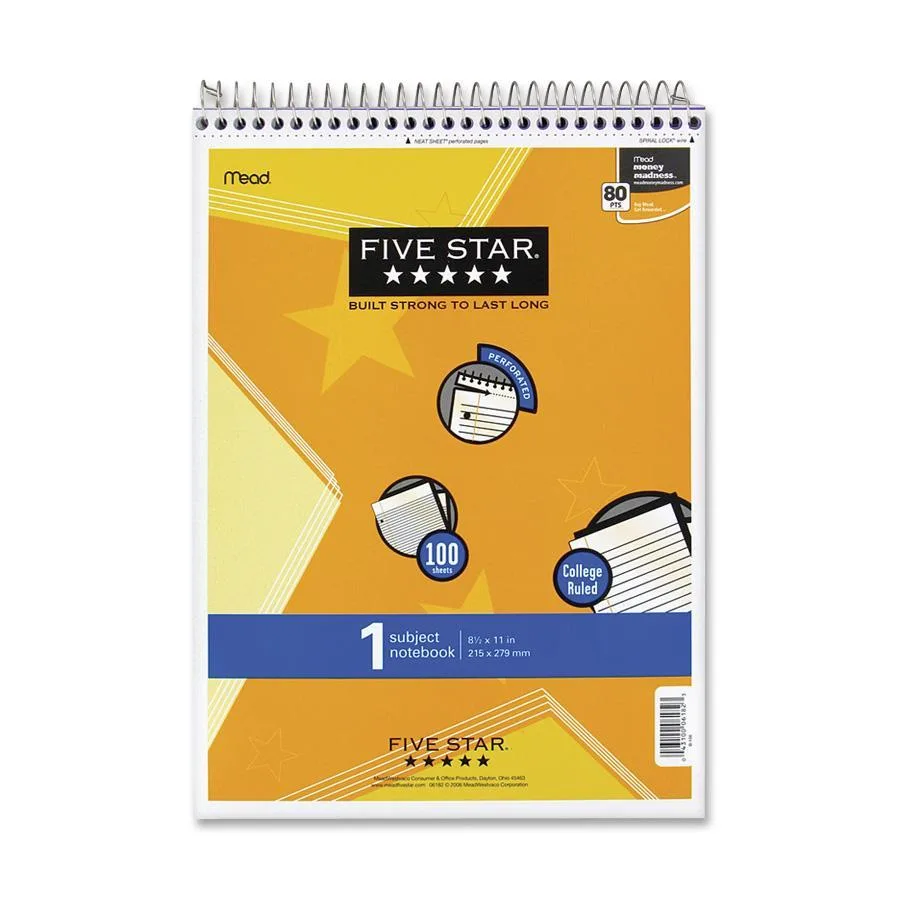 Wirebound notebook with plastic cover, 100 college-ruled sheets