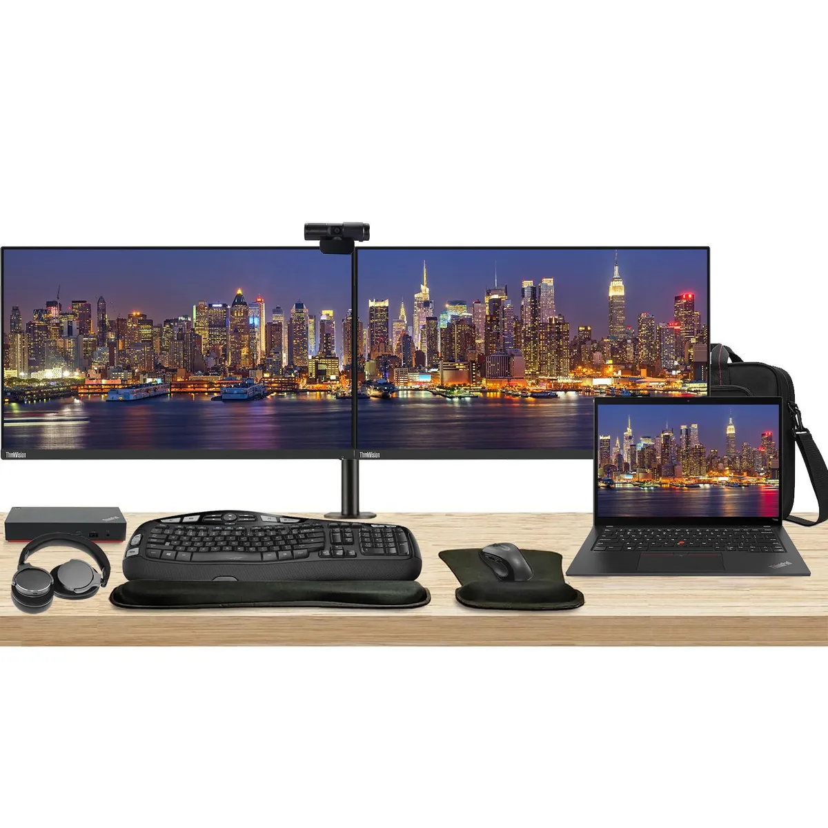 Lenovo Lenovo ThinkPad T14 Gen 4 Touchscreen 14" Ryzen 7 32GB 512GB Dual 27" Bundle — product photo
