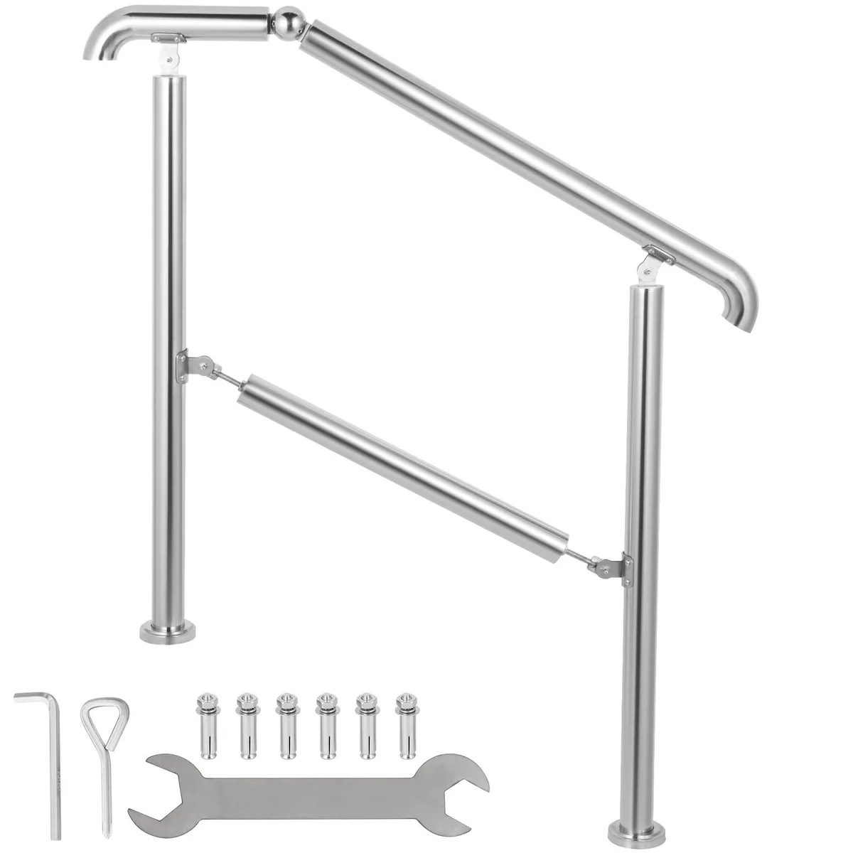VEVOR VEVOR BXG-3STEP 304 Stainless Steel Adjustable Handrail 2-3 Steps 441 lbs — product photo