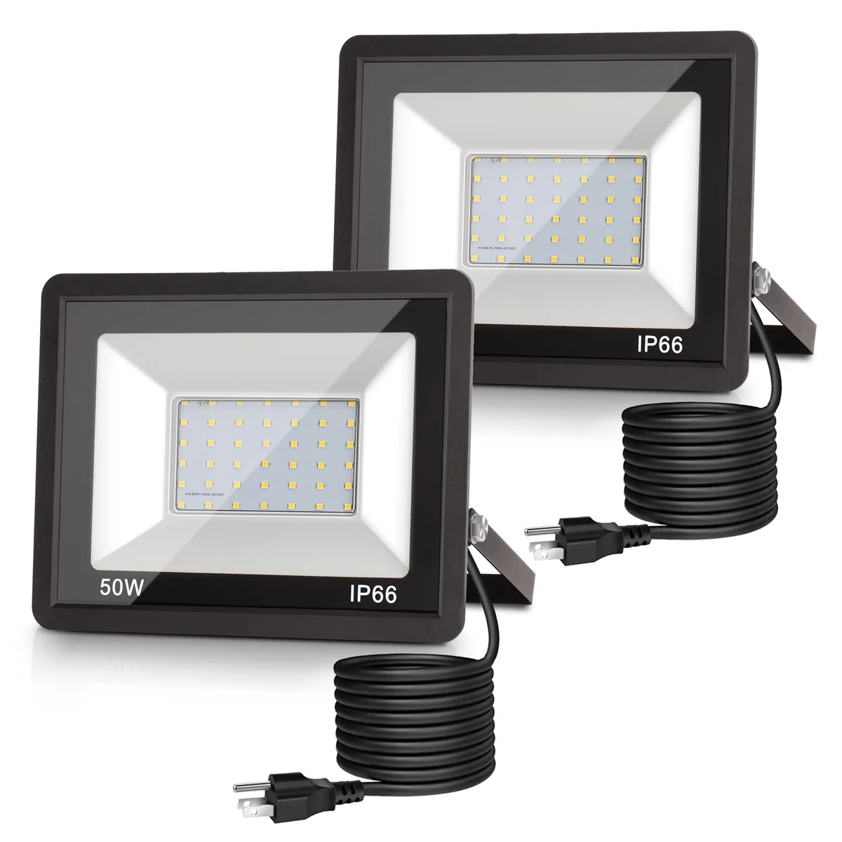  LOHAS LED 50W Dusk-to-Dawn Floodlight 2300LM 6000K IP66 2-Pack — product photo