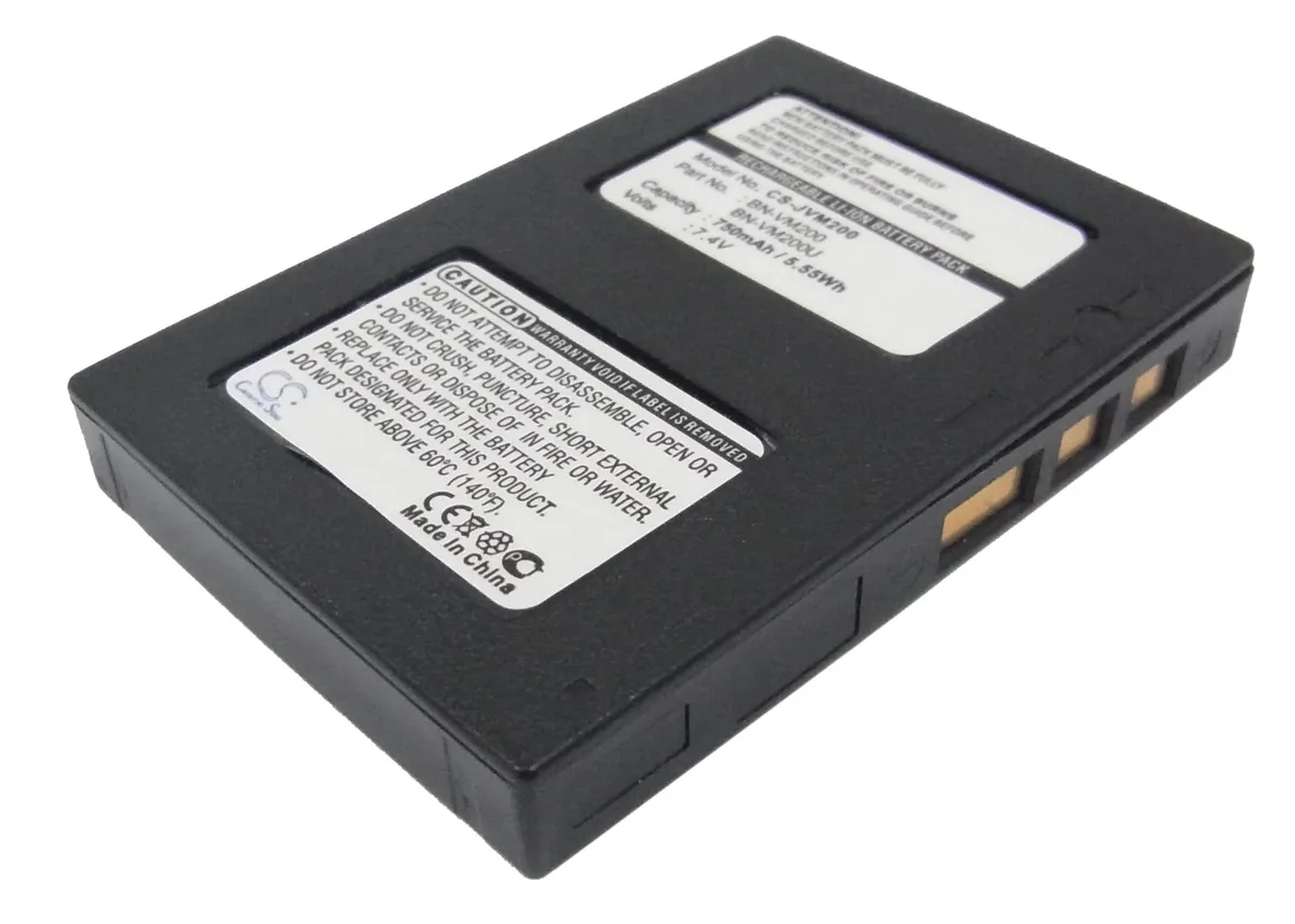Rectangular replacement battery pack with label showing GZ-MC100 compatibility