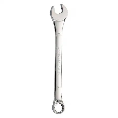 Westward 54RY88 1 inch SAE combination wrench, chrome finish, offset head