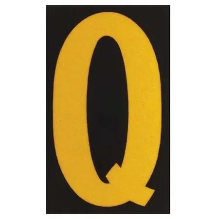 Brady Brady 5000-Q Reflective Letter Q Yellow on Black PK25 — product photo