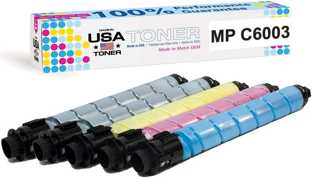 MADE IN USA TONER MADE IN USA TONER Compatible Toner Cartridge 5 Pack for Ricoh MP C4503 C5503 C6003 — product photo