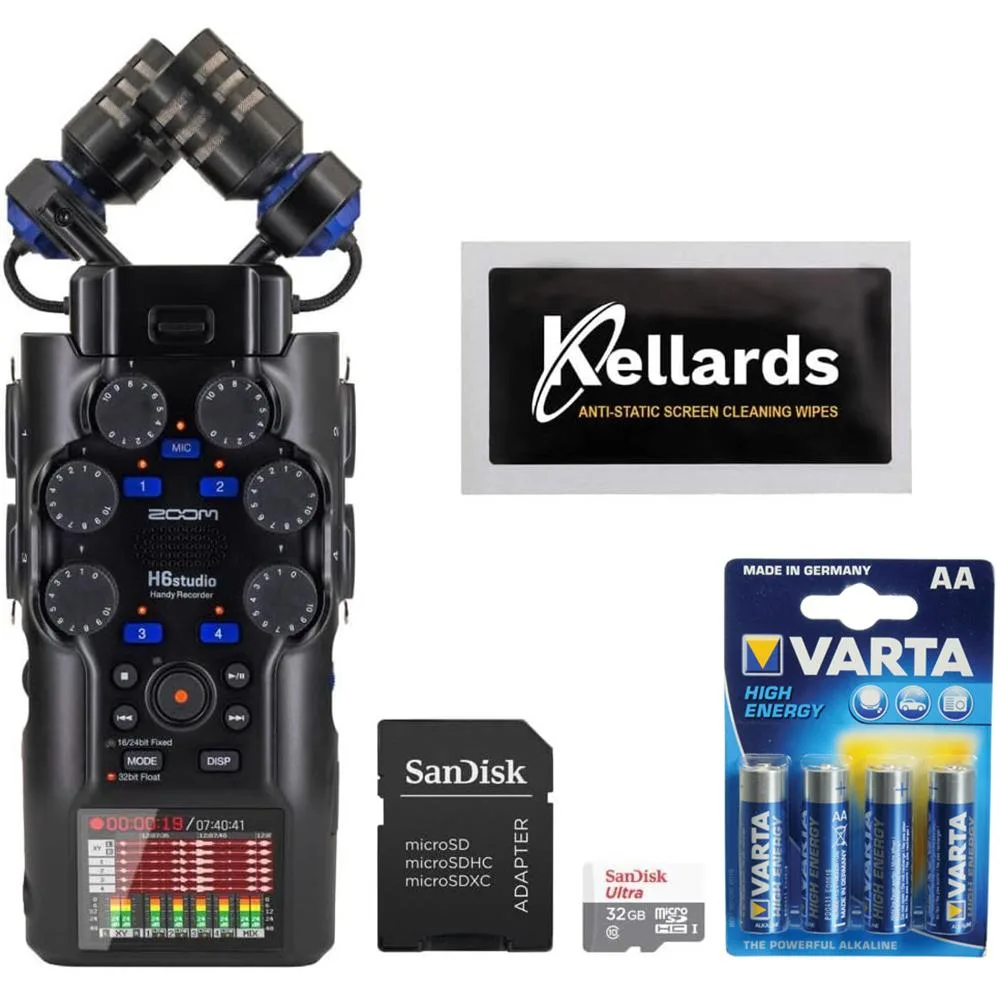Zoom Zoom H6studio 6-Track Handy Recorder 32-Bit Float Bundle — product photo