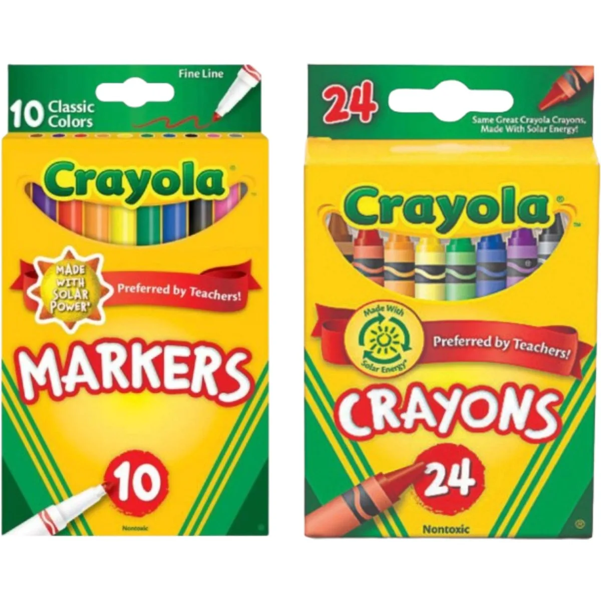 Crayola Crayola SP-53649143169342 10 Fine Line Markers &amp; 24 Crayons illustration — product photo