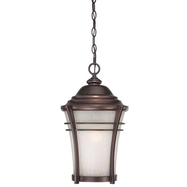 Bronze arch chandelier with frosted linen shade