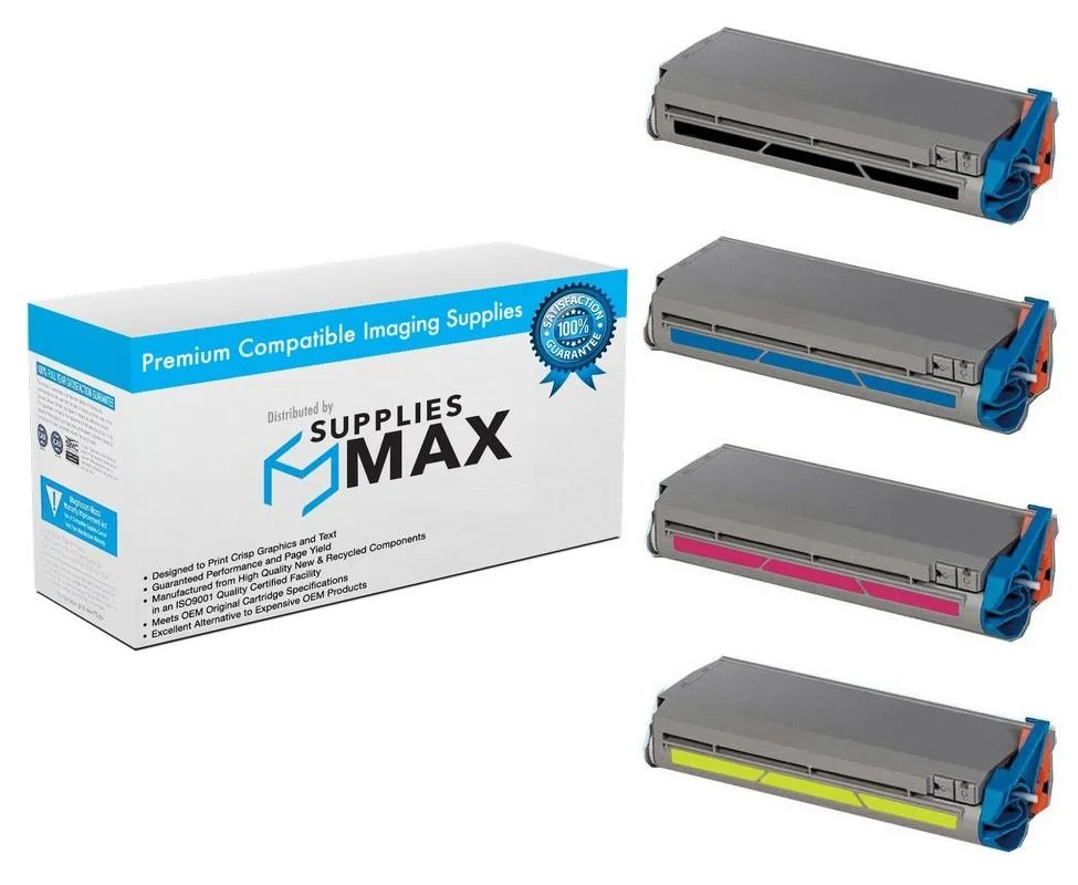 SuppliesMax SuppliesMax OKI4196300MP Toner Cartridge Combo Pack (BK/C/M/Y) — product photo