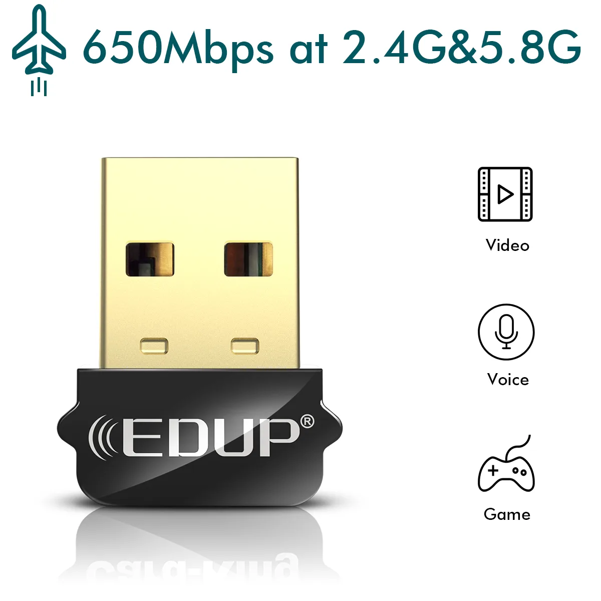 EDUP EDUP Mini USB Wi-Fi Adapter AC600 650Mbps EP-AC1651 — product photo