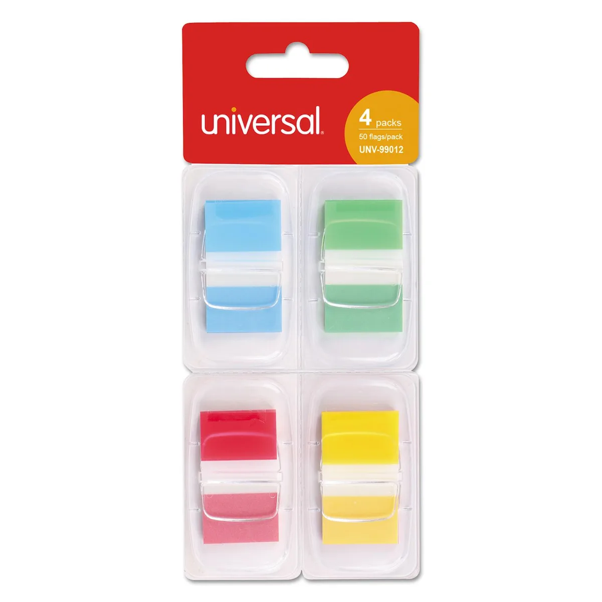 UNIVERSAL OFFICE PRODUCTS UNIVERSAL OFFICE PRODUCTS Deluxe Pop-Up Page Flags 1" x 1.75" Assorted 50/Pack 99012 — product photo