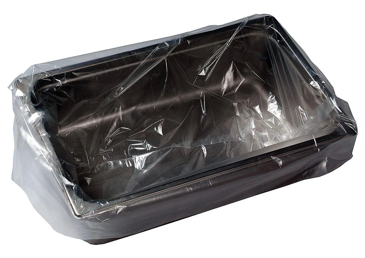 Clear nylon ovenable pan liner sheets 12in wide 24in long pack of 100