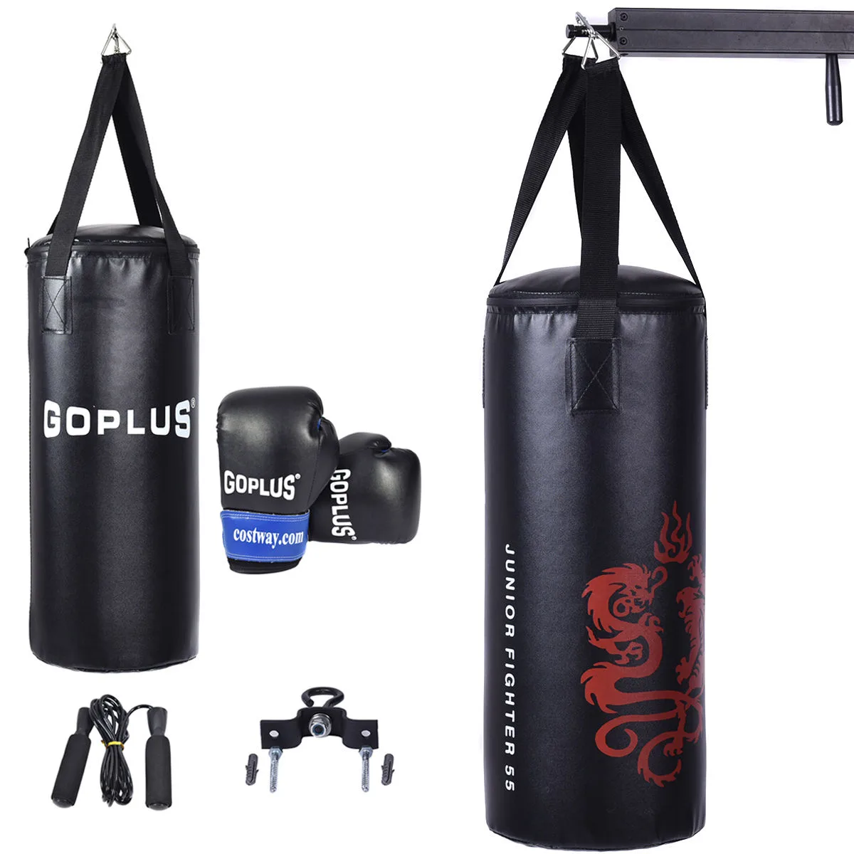 Costway Costway 2 ft Kids Punching Bag Boxing Set Black Blue — product photo