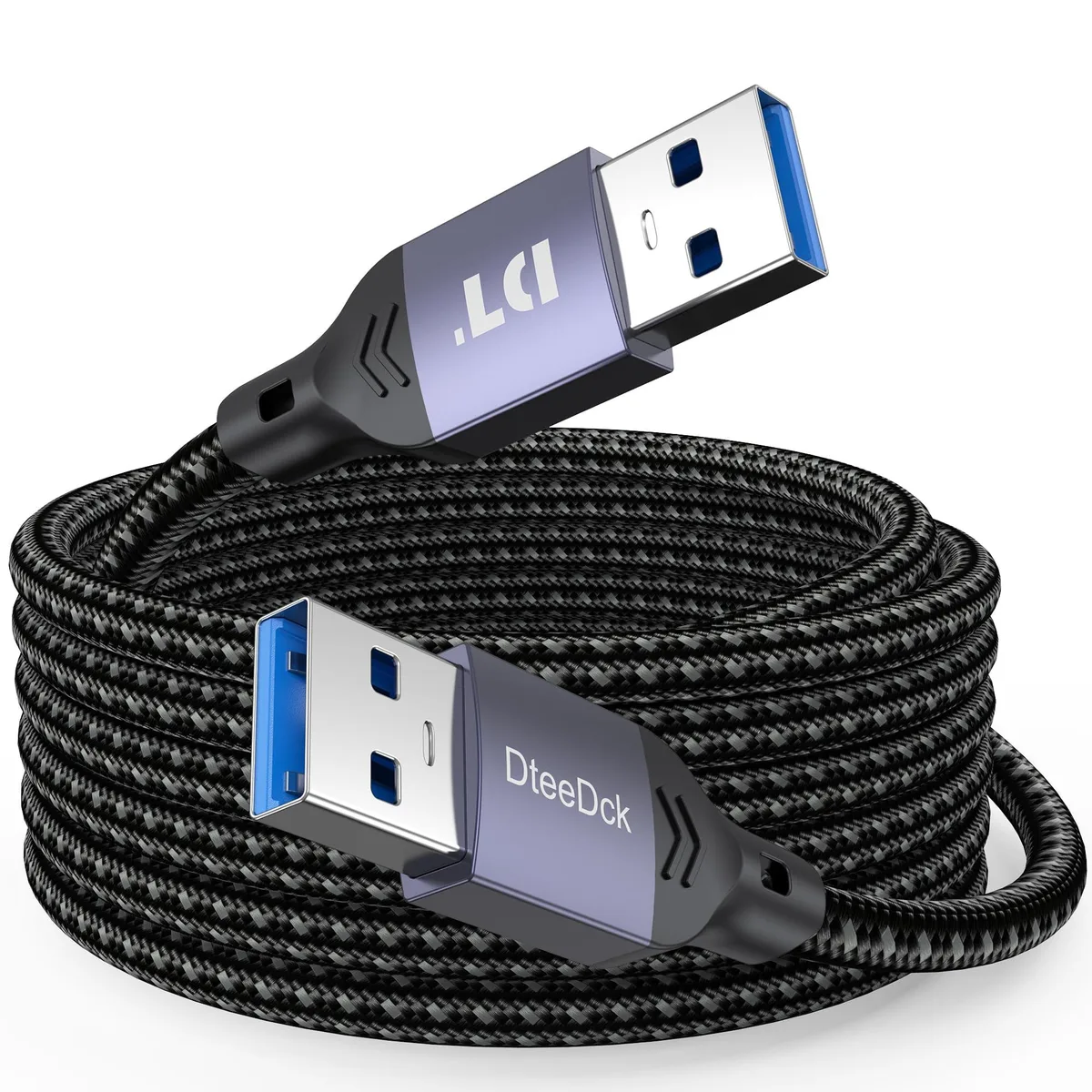 No Sew No Sew USB A to USB A Cable 10ft 5Gbps 15W Grey — product photo