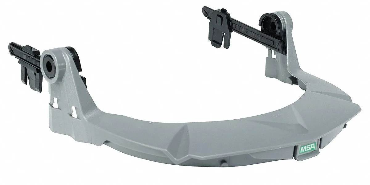 MSA MSA 10121267 V-Gard Polycarbonate Frame for Slotted MSA Caps, w/o Debris, Personal Protective Equipment — product photo