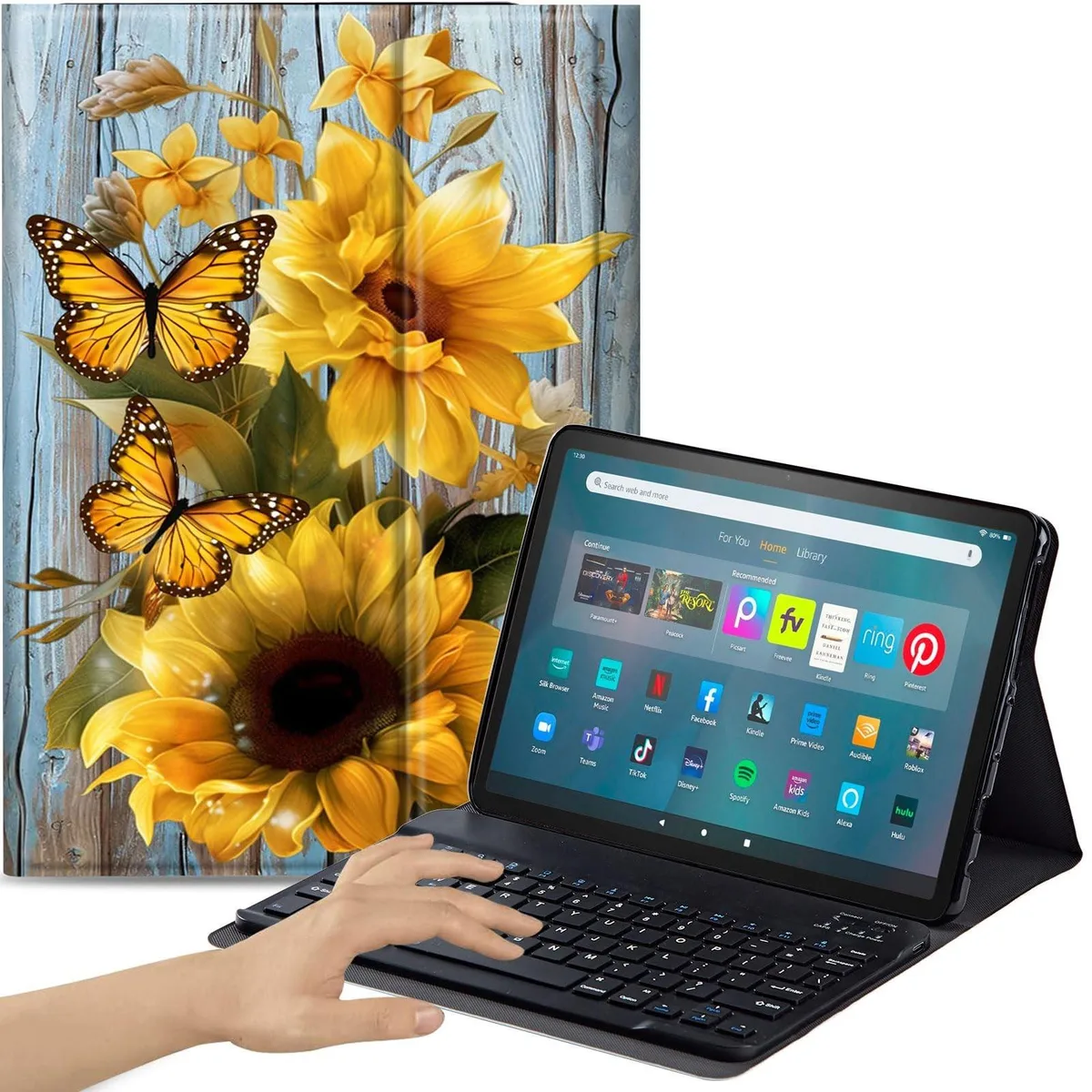 V2 Technologies V2 Technologies Keyboard Case Fire Max 11 13th Gen 2023 Sunflower 2 in 1 accessory — product photo