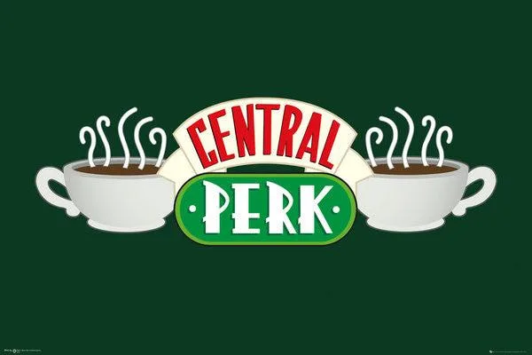 Poster print of the Central Perk logo, 24 by 36 inches, matte paper finish