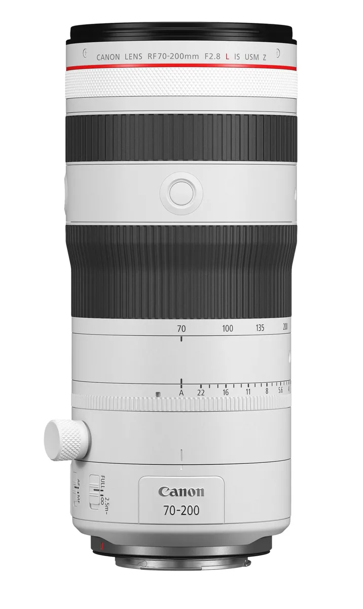 Canon Canon RF 70-200mm f/2.8 L IS USM Z White camera lens — product photo
