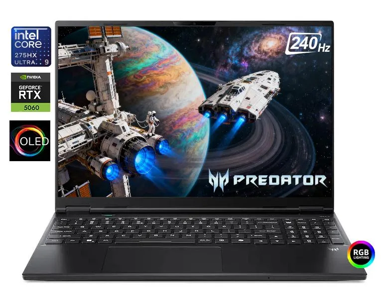 Acer America Acer Predator Helios Neo 16S AI Gaming Laptop 16" OLED 240Hz Core Ultra 9 275HX RTX 5060 32GB — product photo