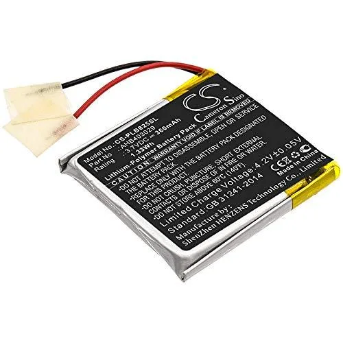 Small rectangular replacement battery with thin flat profile and wire connector visible