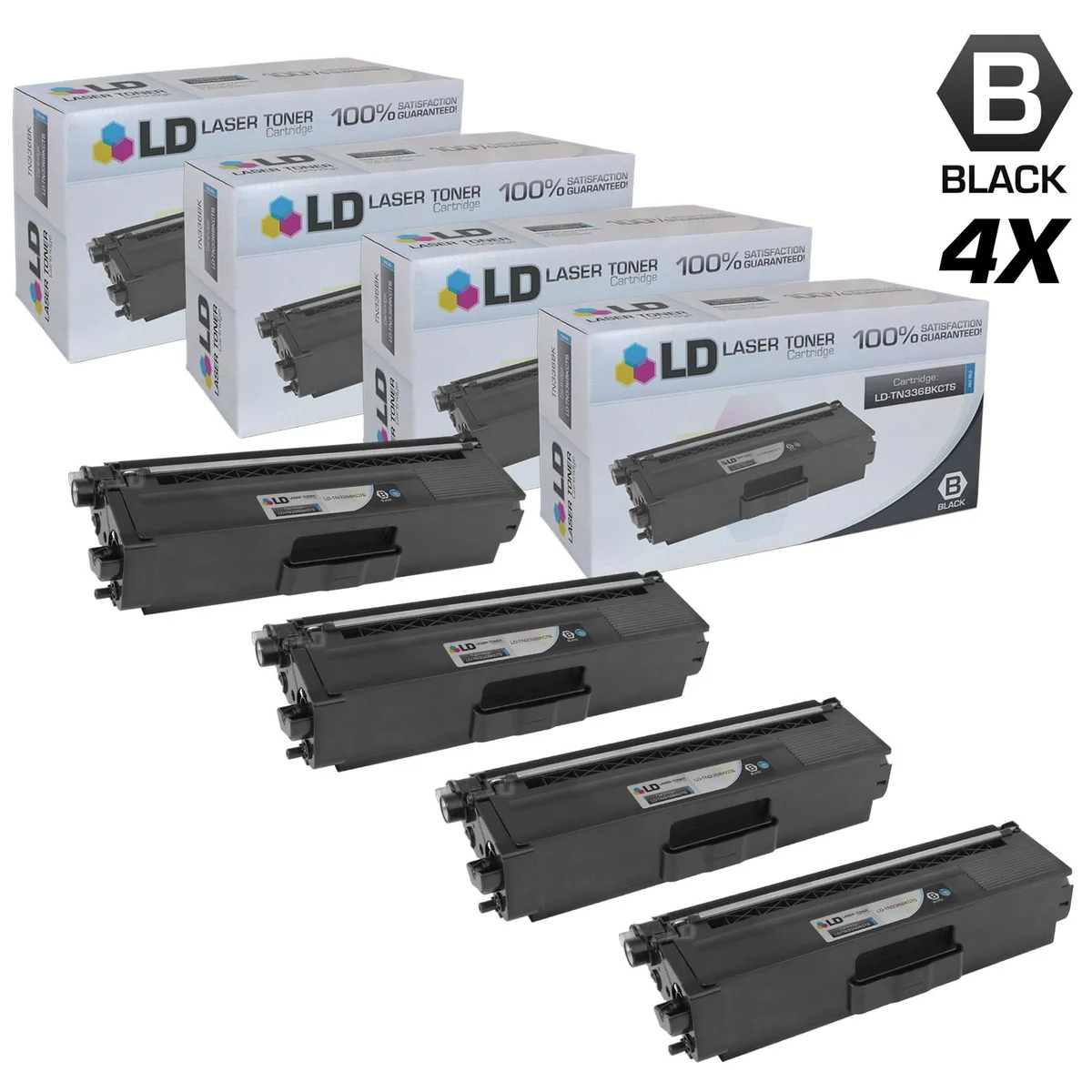 LD Products LD Products TN336BK Compatible Black Toner Cartridge Set of 4 — product photo