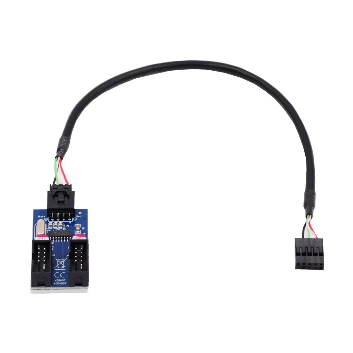 Vszerda Vszerda USB 2.0 9-pin header to dual 10-pin female splitter cable 30cm — product photo