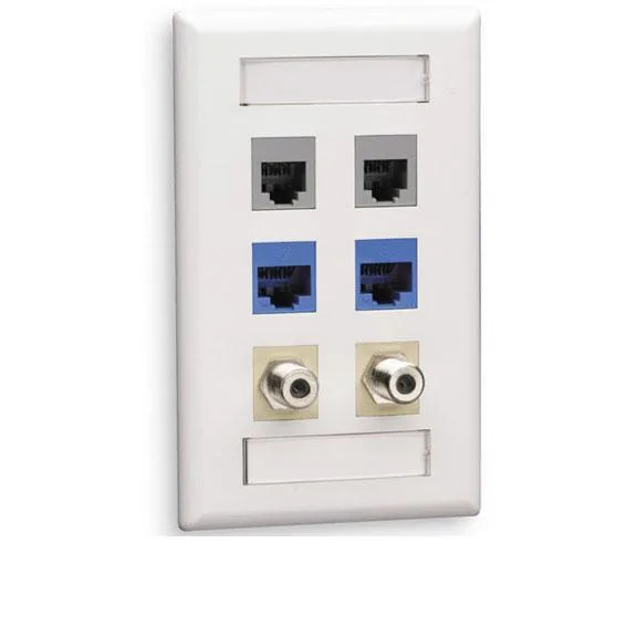 Black Box Corporation Black Box Corporation WPT482 6-socket network faceplate — product photo