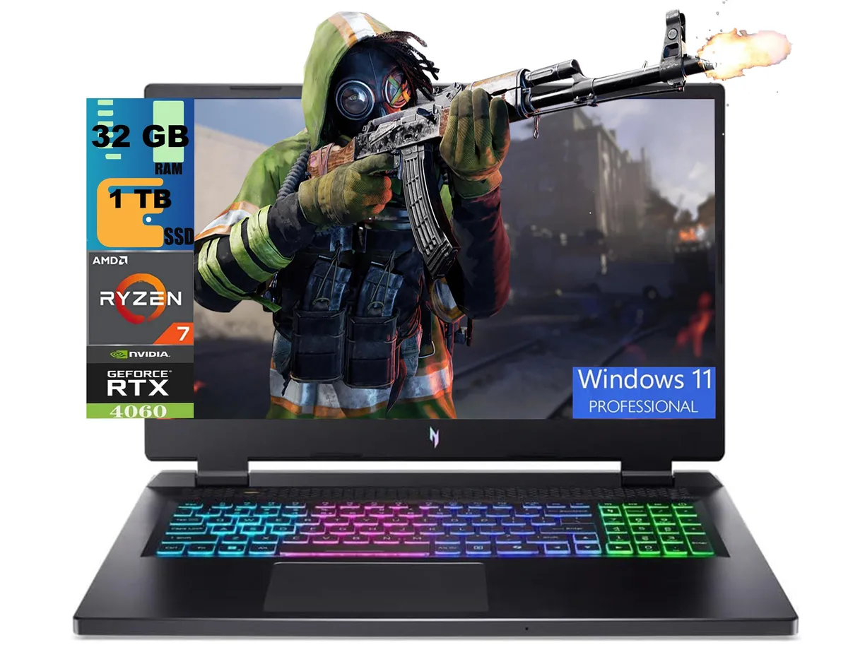 Acer America Acer Nitro 17 gaming laptop 17.3" 165Hz Ryzen 7 8845HS RTX 4060 32GB 1TB — product photo
