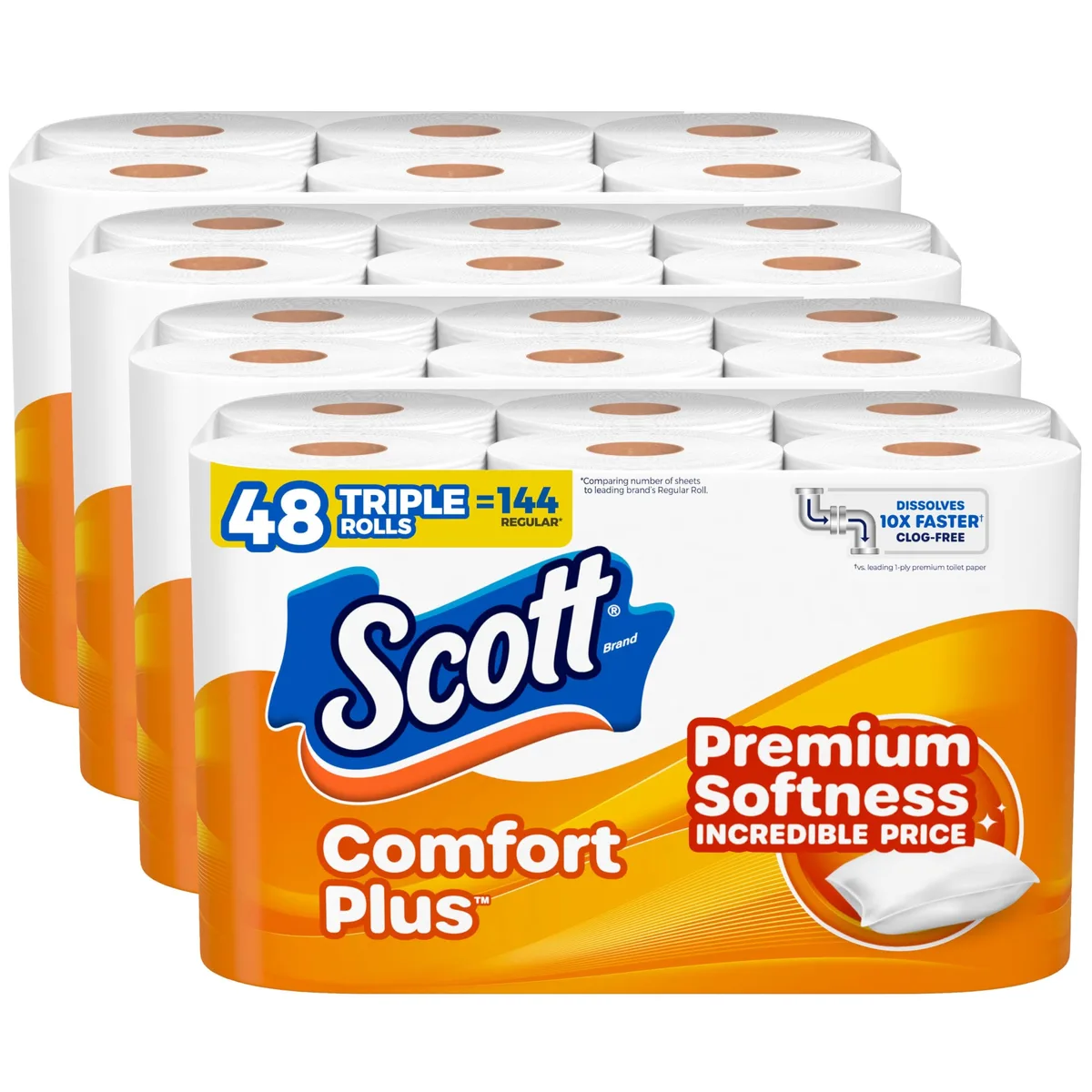 Scott ComfortPlus Toilet Paper 48 Triple Rolls 231 Sheets — product photo