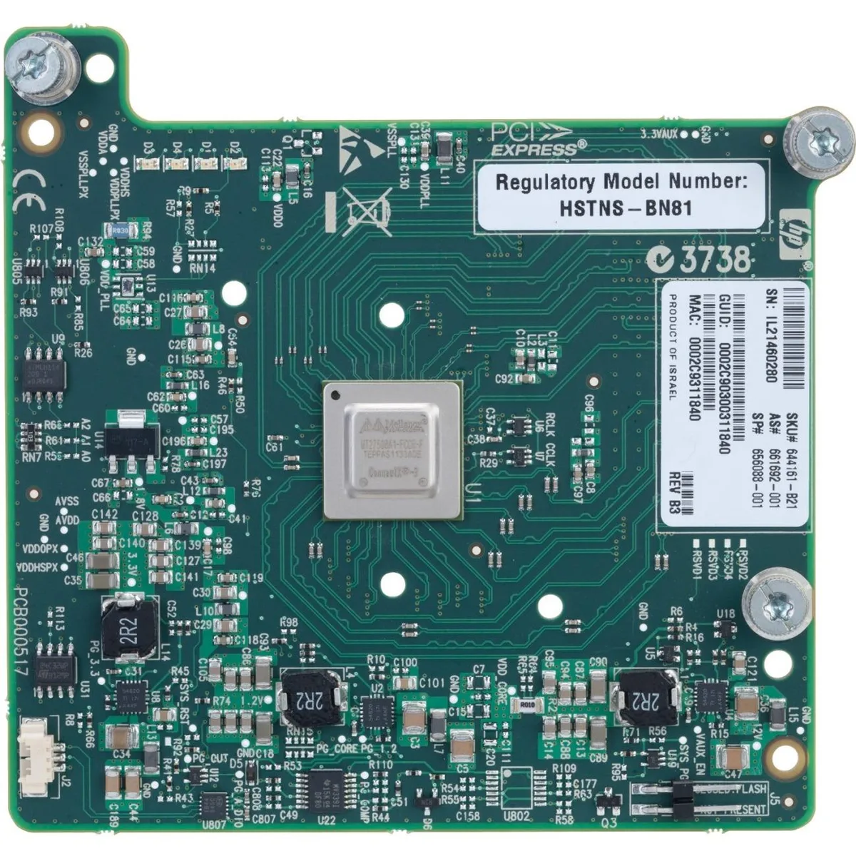 HPE HPE 544M QDR/EN InfiniBand 10Gb Dual Port network card — product photo