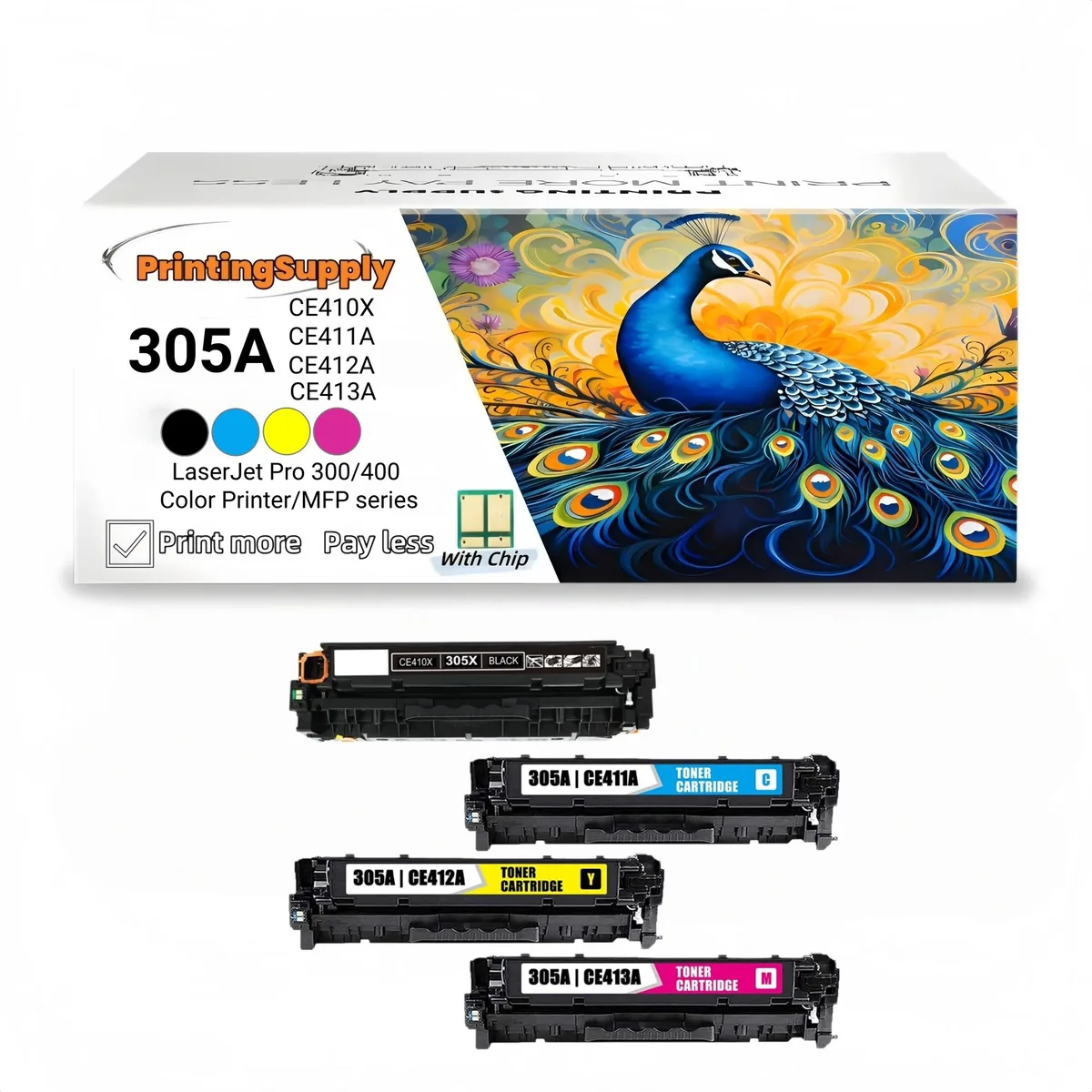 Ninestar Technology Ninestar Technology 305X 4 Pack Toner Cartridge (Black, Cyan, Magenta, Yellow) — product photo