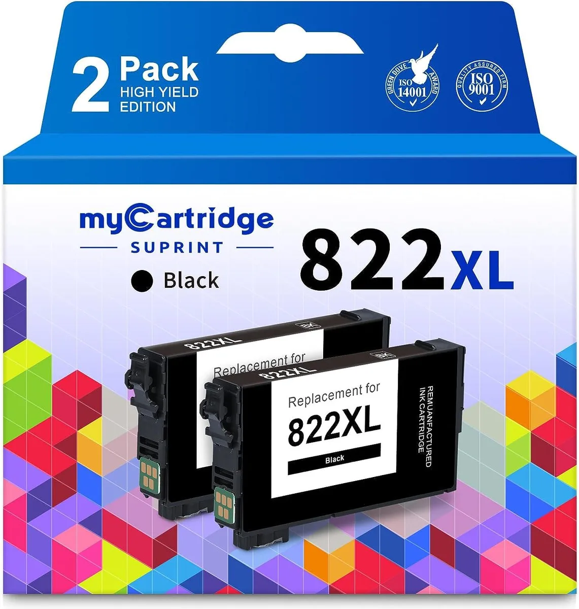 Black rectangular cartridge with glossy finish and green circuit chip