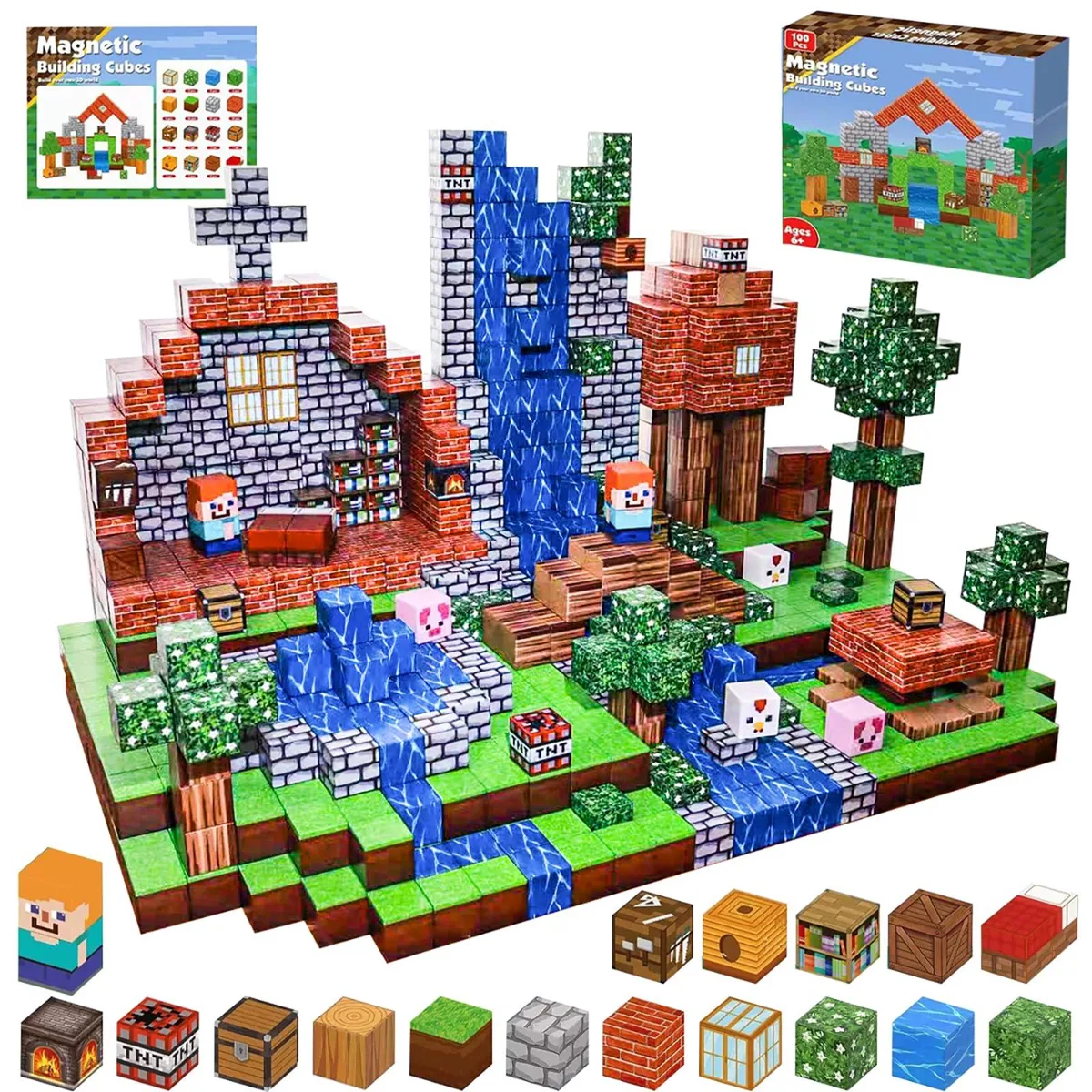 Magnetic Building Blocks 0.8 Inch 100PCS Cubes — product photo
