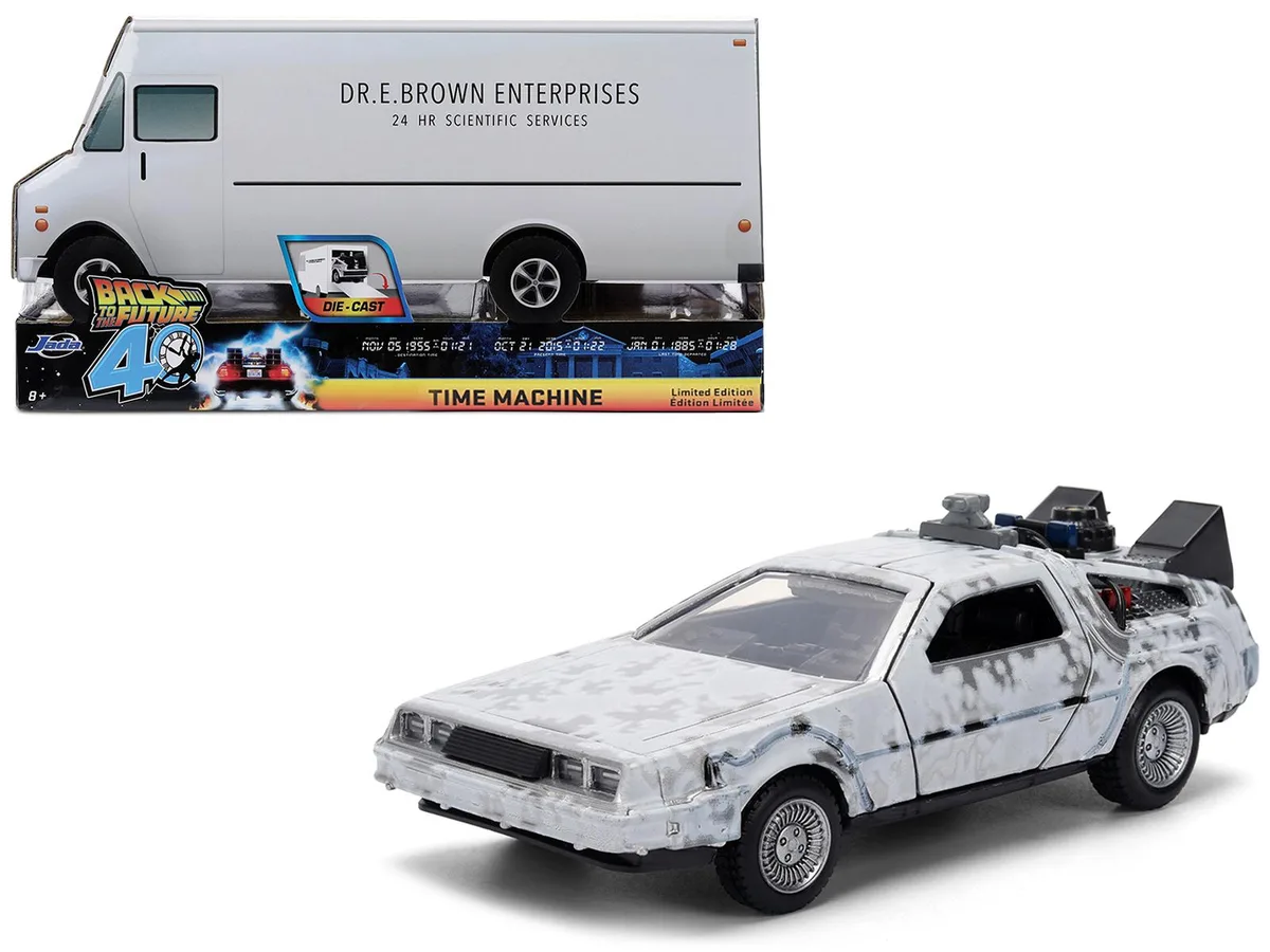 Jada Jada 36848 Back to the Future 40th Anniversary DeLorean Time Machine Frost Version 1/32 hobby collectible — product photo