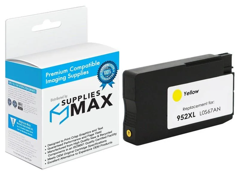 SuppliesMax SuppliesMax HP L0S67AN Yellow High Yield Inkjet Cartridge 1600 Pages — product photo