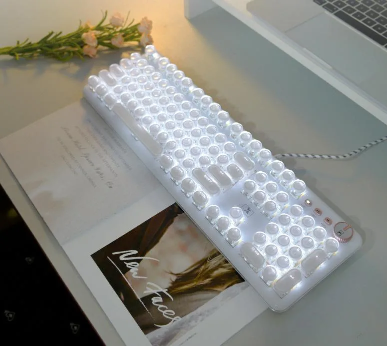 Corn Electronics Corn Electronics Gaming Keyboard White Blue Switch 30 Lighting Effects — product photo